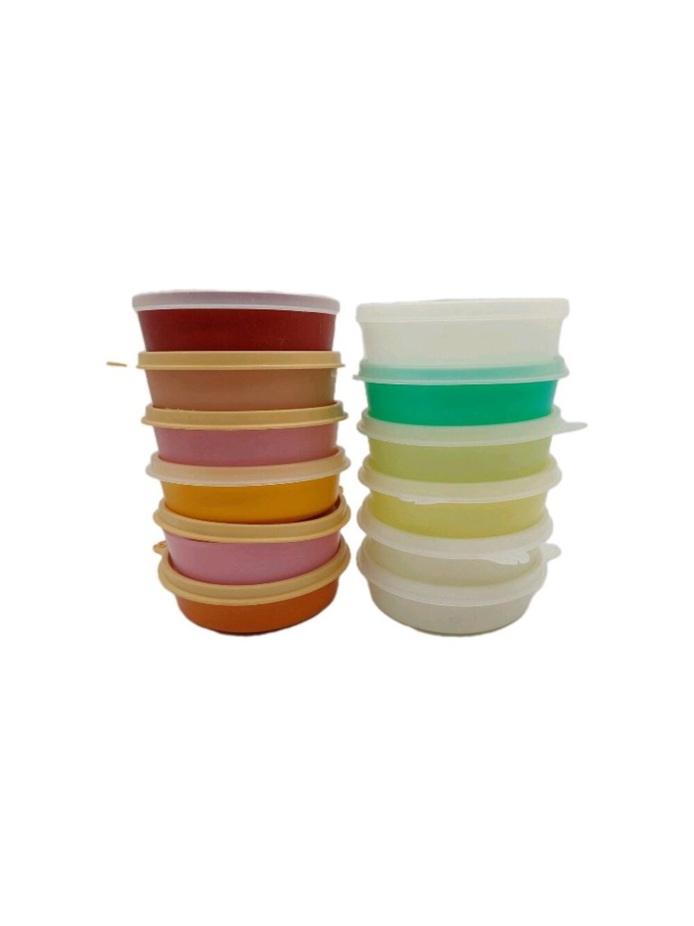 Tupperware Little Wonder Snack Bowls Pastel & Clear Lot Of 12 Vintage READ